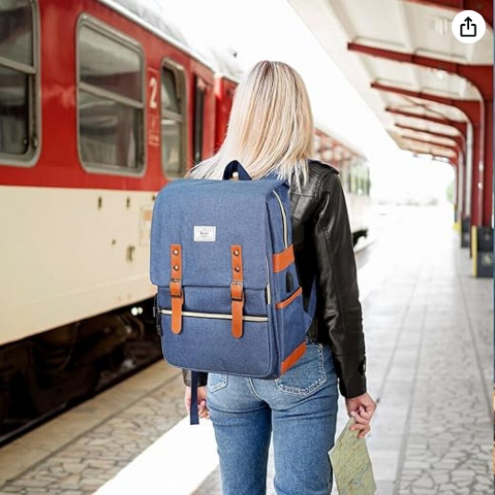 Ronyes Vintage Laptop Backpack for Women Men,15.6 inch Bookbag NWOT